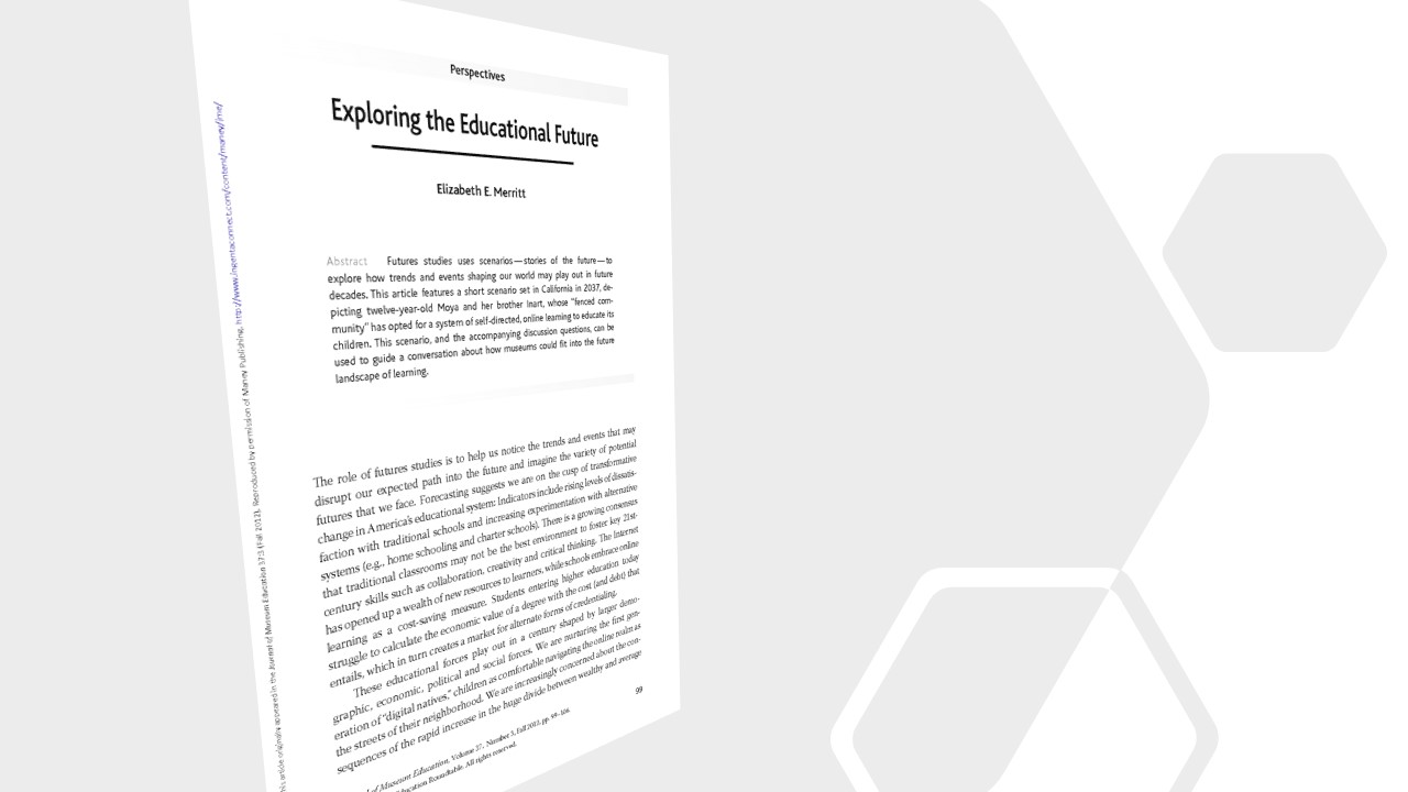 Cover of Exploring the Educational Future article