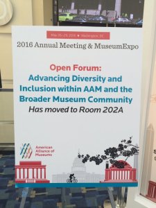 Sign announcing the Open Forum on Diversity and Inclusion