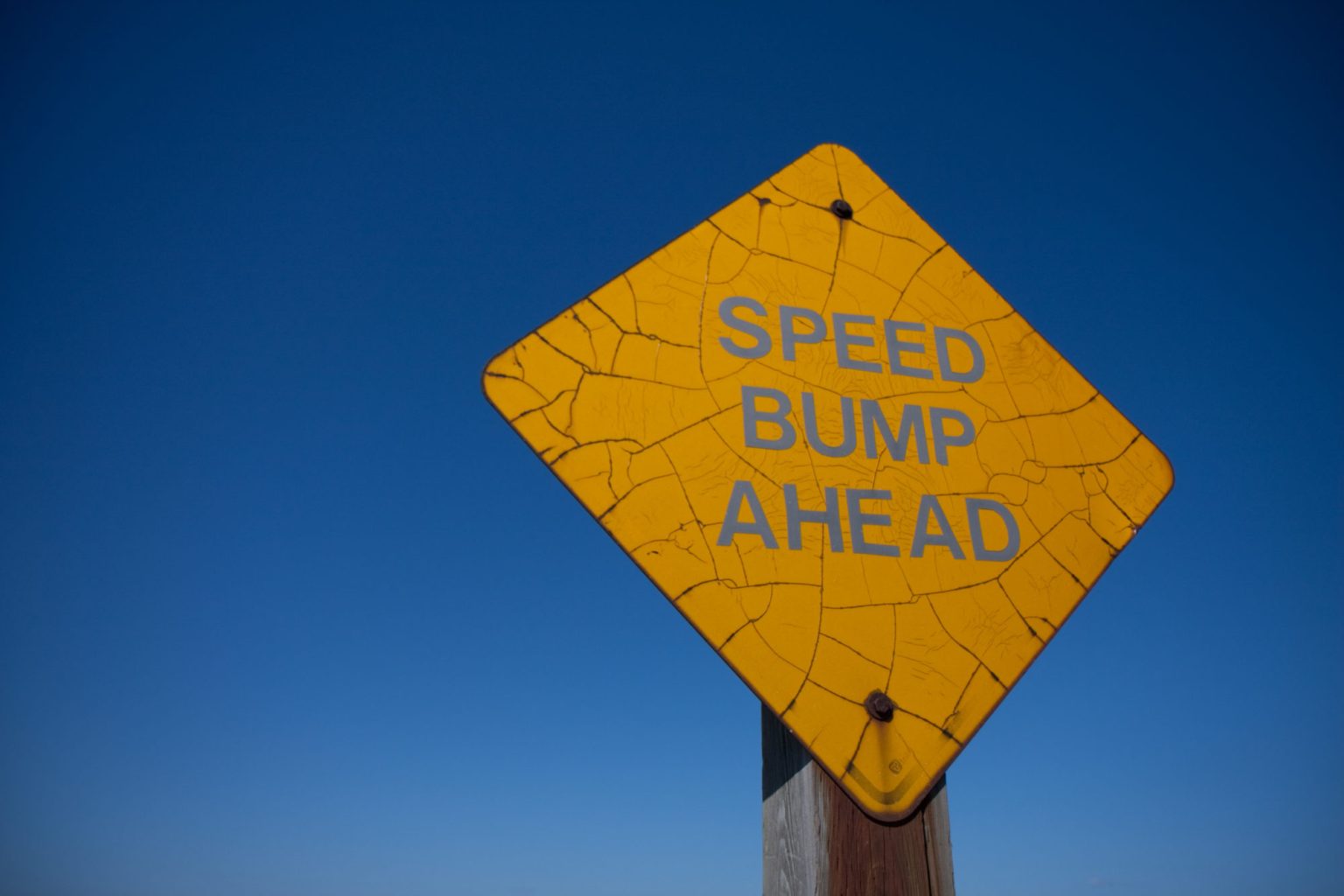 Sign for speed bumps ahead