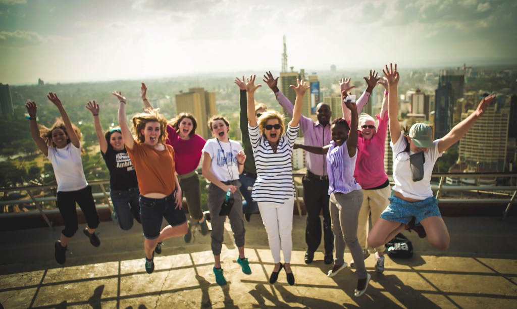 GDW participants jumping for joy in Nairobi.