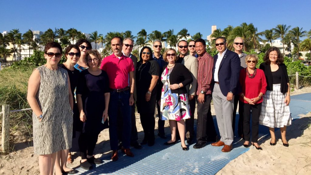 Image of AAM board on retreat in casual Miami setting