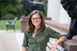 Picture of Abby standing outside the mansion at Morven Park