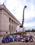 Group of Field Museum employees in Cubs baseball uniforms