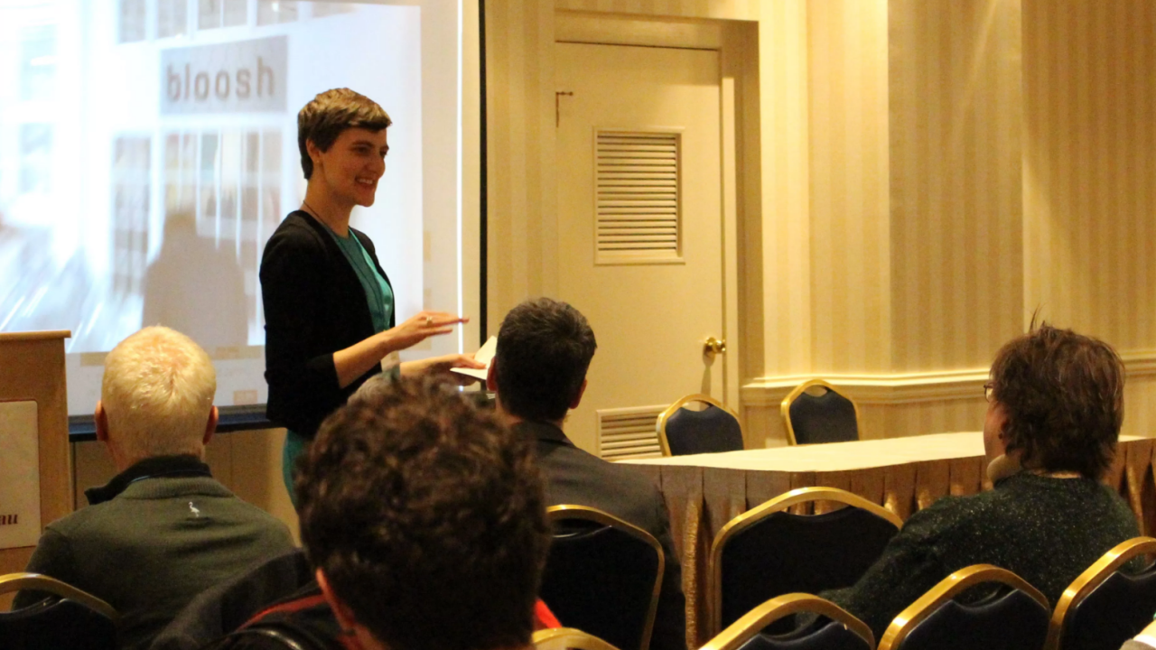 Allison Titman presenting at the Small Museum Association Conference 2017
