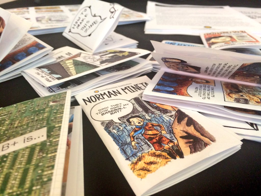 Image of comic books strewn on the table