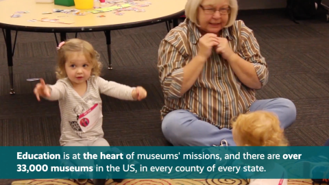 Image of a young girl playing with friends and an older adult