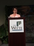Image of Marise McDermott, Witte Museum president standing at a podium