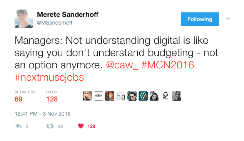 A screenshot of a tweet by @MSanderhoff