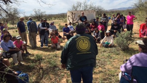 A park ranger gives the Native Eyes tour