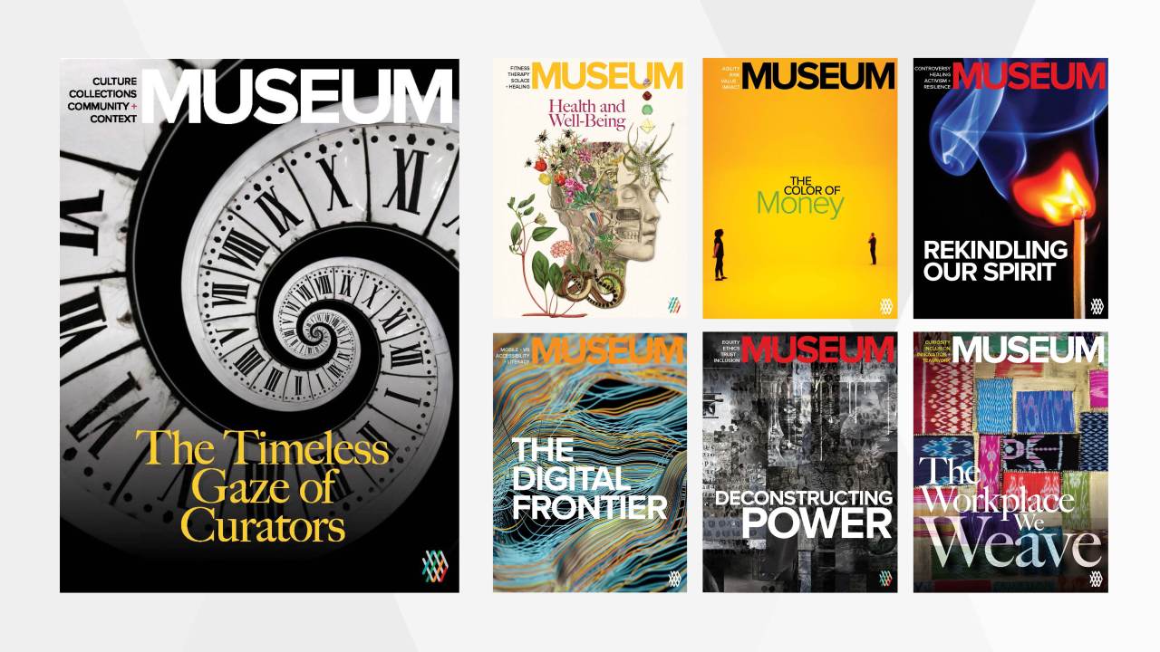 An array of covers for Museum magazine