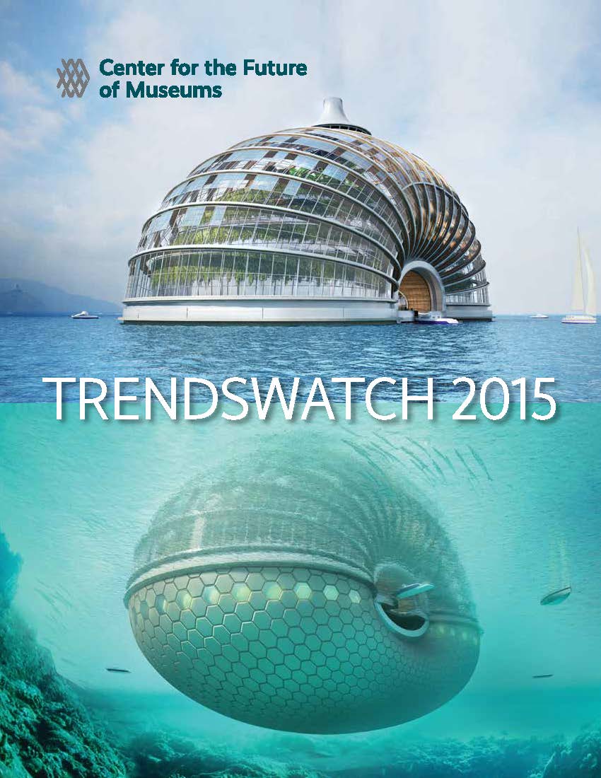 Cover image of TrendsWatch 2015 with a nautilus shaped structure shown above and below water.