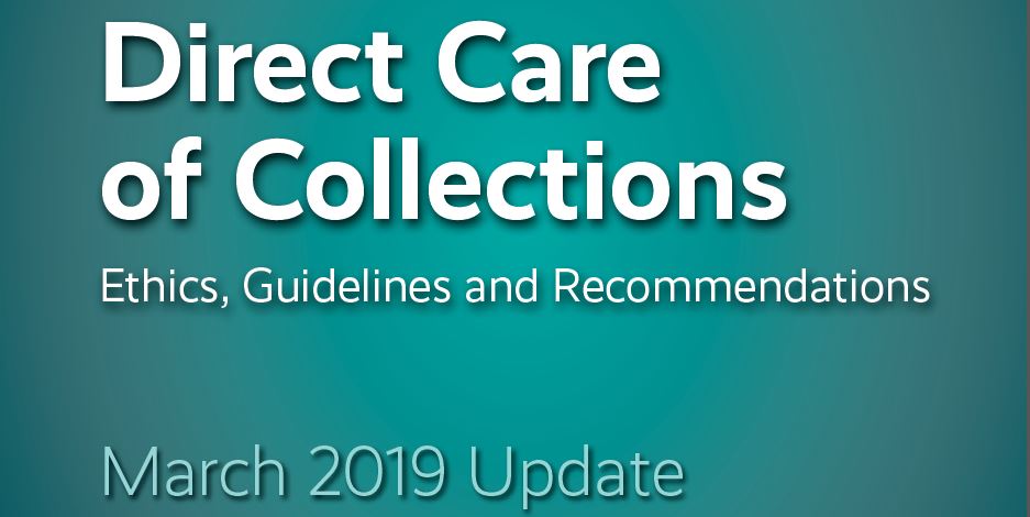 Image of the cover of the Direct Care of Collection Guidelines and Recommendations Update from 2019