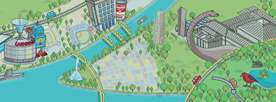 Visual map image of downtown Pittsburgh.