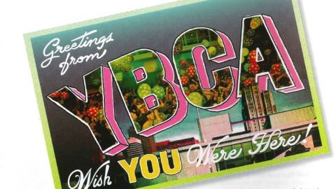 Image of a postcard with YBCA on the front.