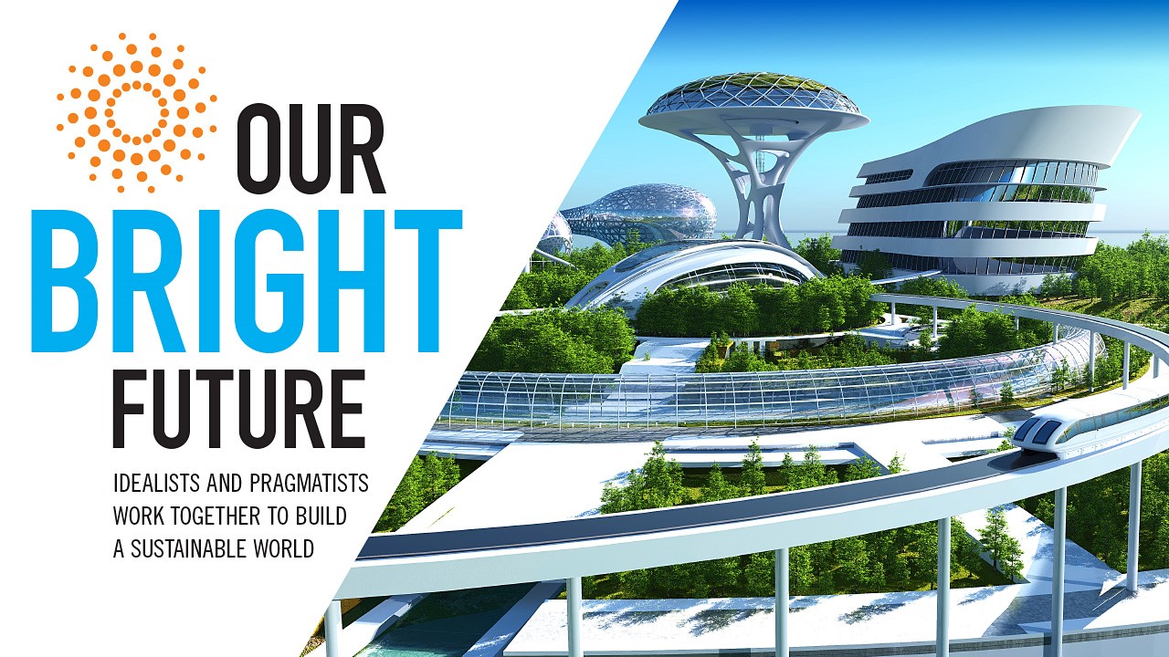 A futuristic world with lots of white concrete buildings and bridges.