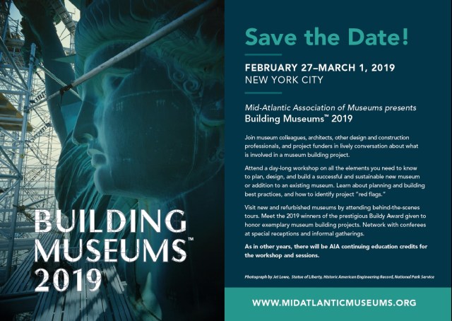 Save the date postcard for the Building Museums conference