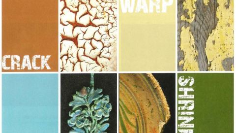 Various images of cracking, warping and shrinking paper.