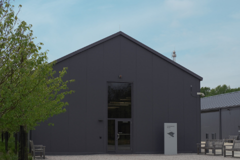 The exterior of Glenstone's new environmental center.=