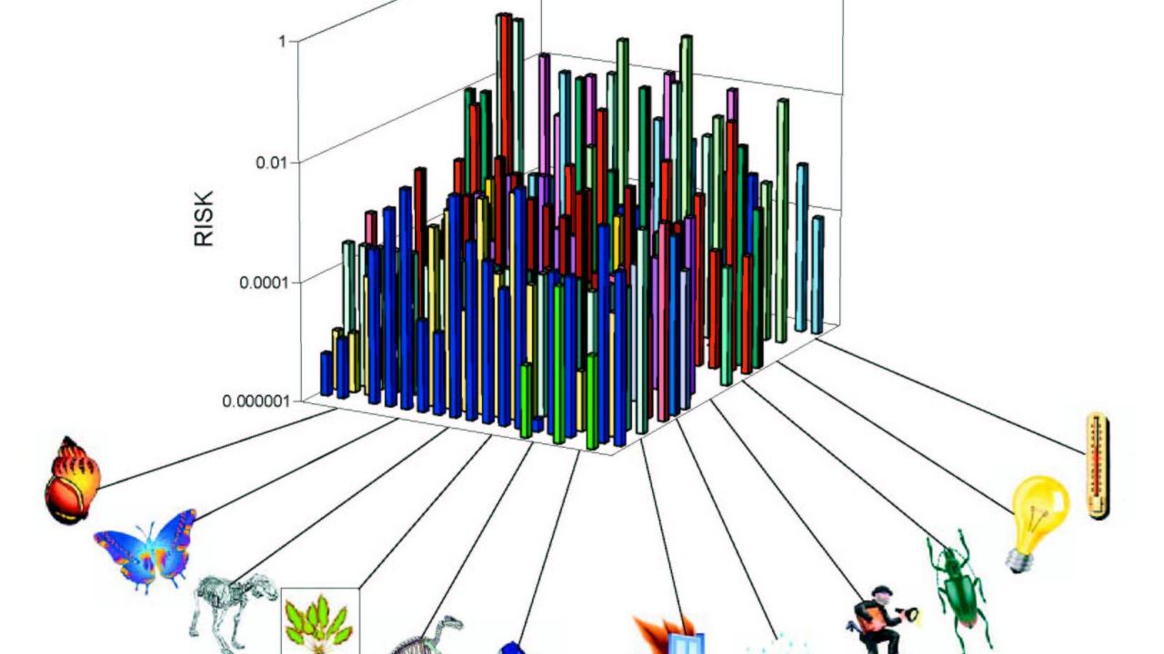 Colorful bar graph showing different levels of risk factors