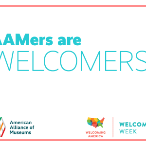 Printable sign that says "AAMers are welcomers!"