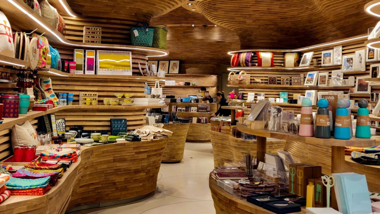 Interior of a museum store