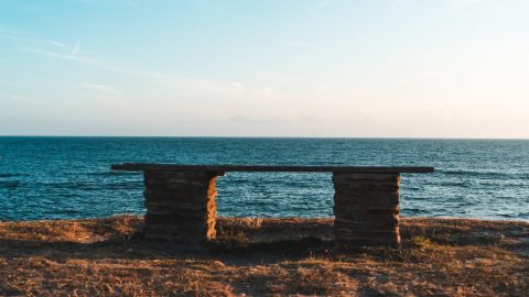 A bench looking out over the sea