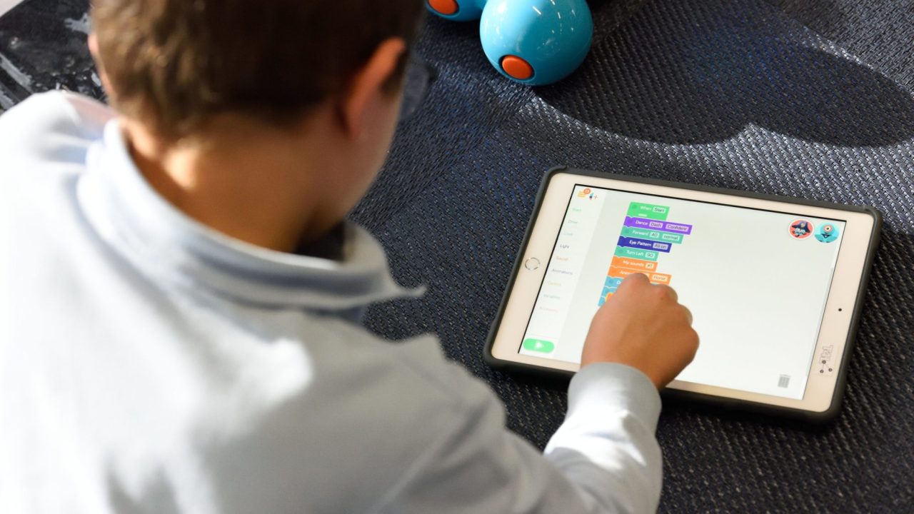 A child using a tablet computer