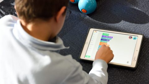 A child using a tablet computer