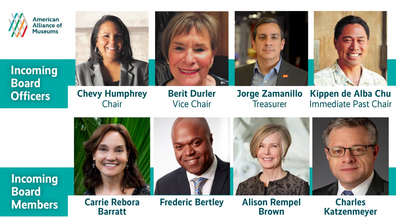 Thumbnail photos of eight board members