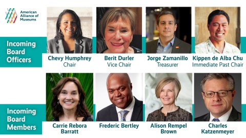 Thumbnail photos of eight board members