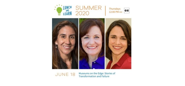 photos of three women in middle with text lunch and learn at the top and date of event at bottom