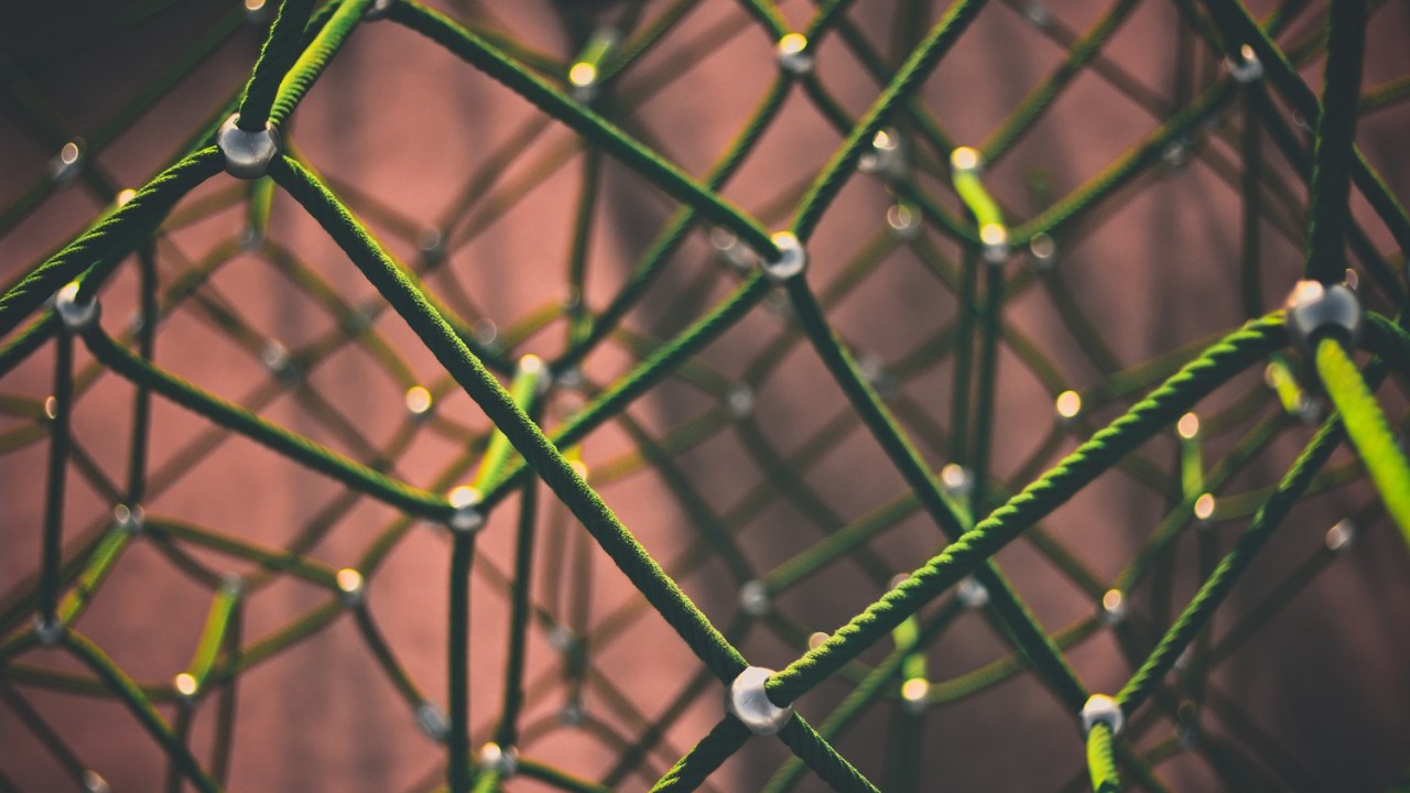 A set of connected wires in green fill the page.