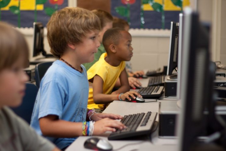 Children using computers