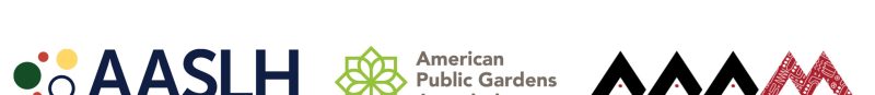 Logos: American Association for State and Local History (AASLH), American Public Gardens Association, Association of African American Museums (AAAM), Association of Art Museum Directors, Association of Science and Technology Centers (ASTC), and Association of Zoos & Aquariums