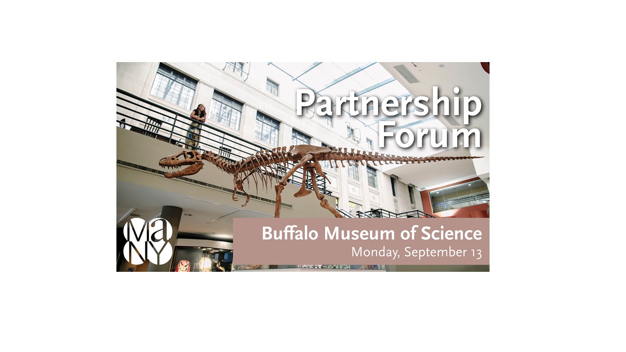dinosaur skeleton inside Buffalo Museum of Science