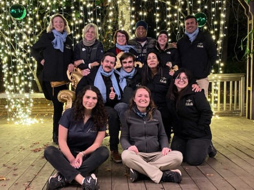 A group portrait of staff wearing Filoli uniforms