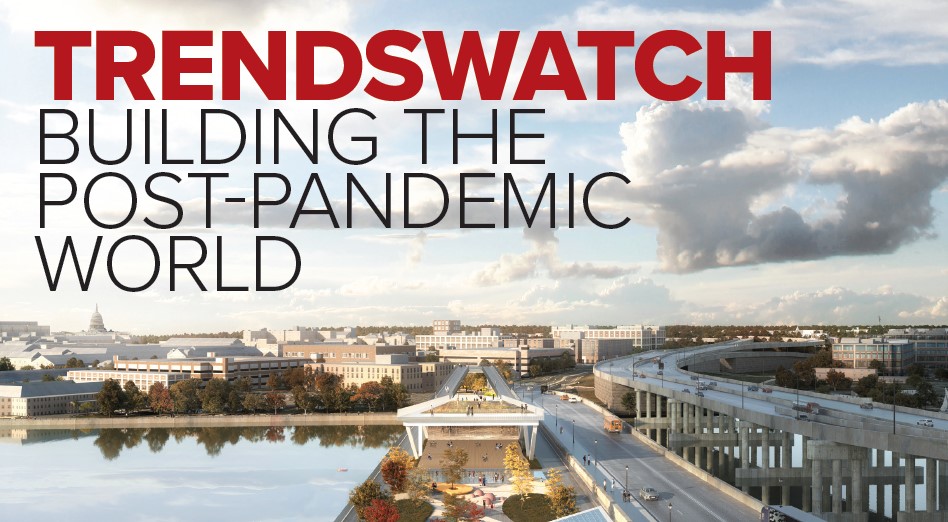 The cover of this year’s TrendsWatch depicts D.C.’s 11th Street Bridge Park, slated to open in 2025.