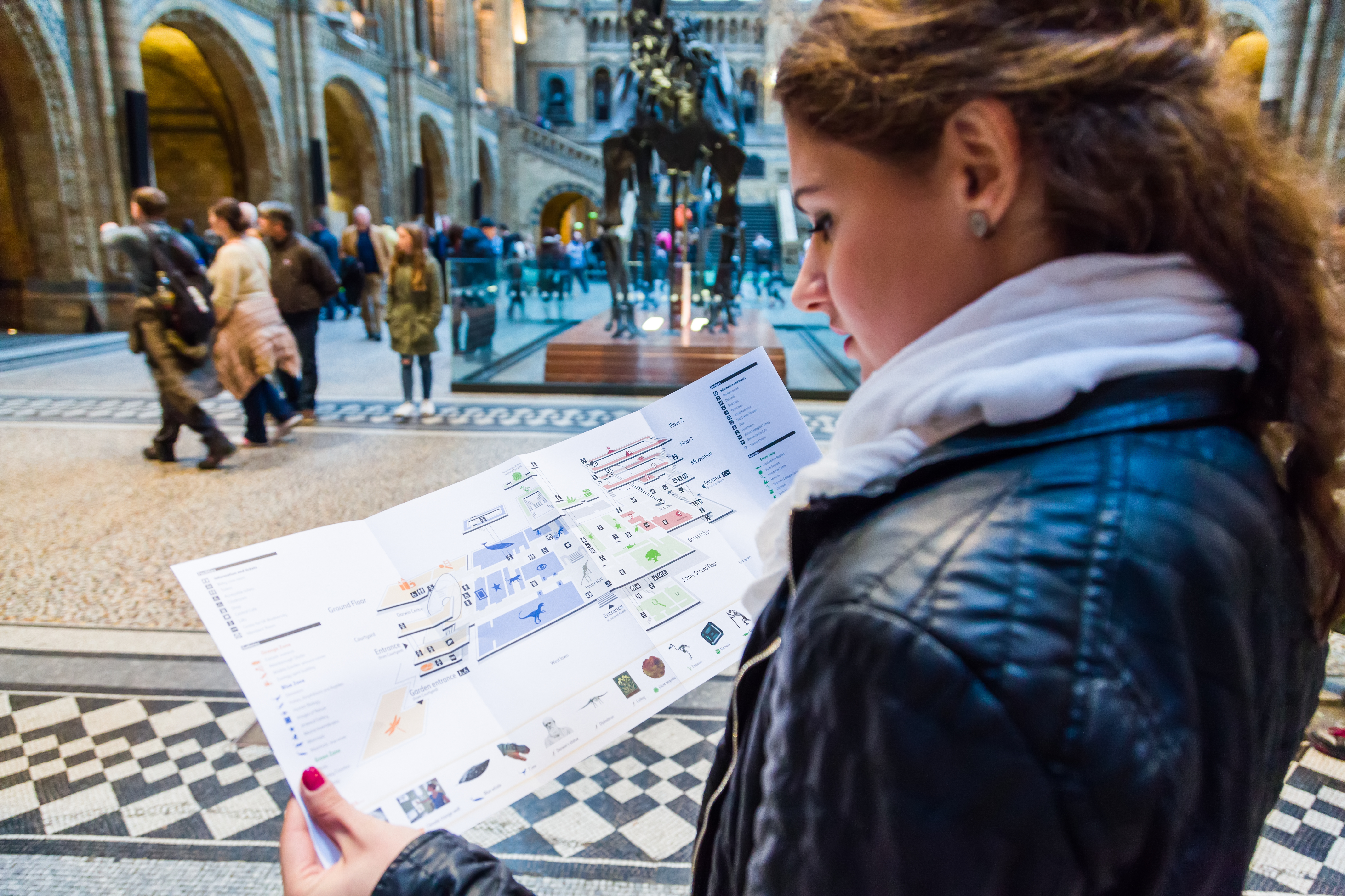 a photograph of a person looking at a map