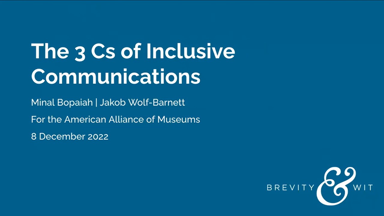 Decorative slide with The 3 C's of Inclusive Communications