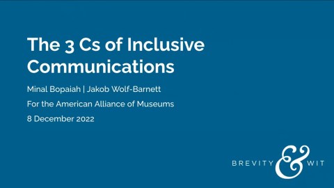 Decorative slide with The 3 C's of Inclusive Communications