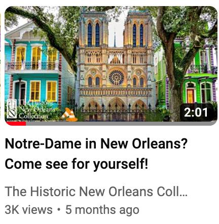 A thumbnail with a picture of a building resembling Notre Dame church in Paris, with the title "Notre-Dame in New Orleans? Come see for yourself!"