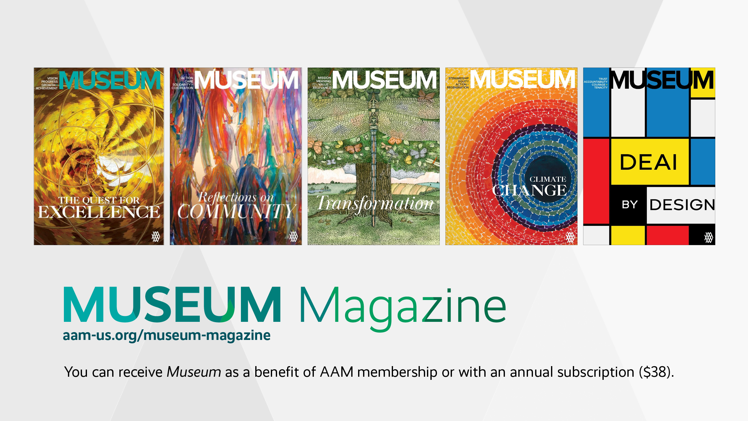 a graphic of a selection of covers of Museum magazine