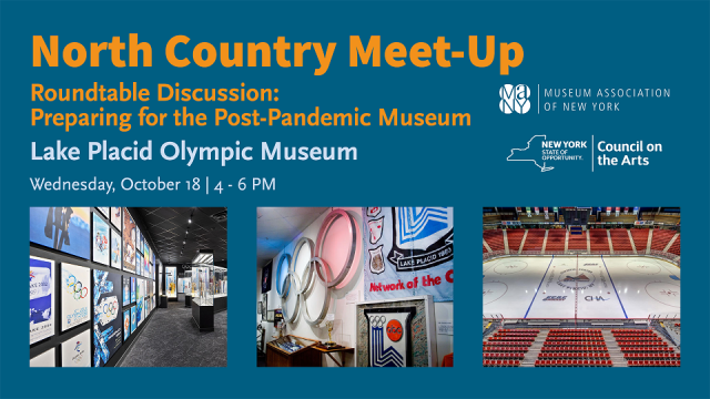North County Meet Up title with images of the Lake Placid Olympic Museum