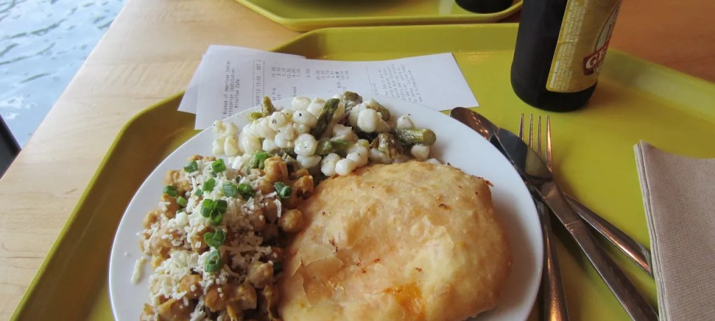 A plate of fry bread with salads