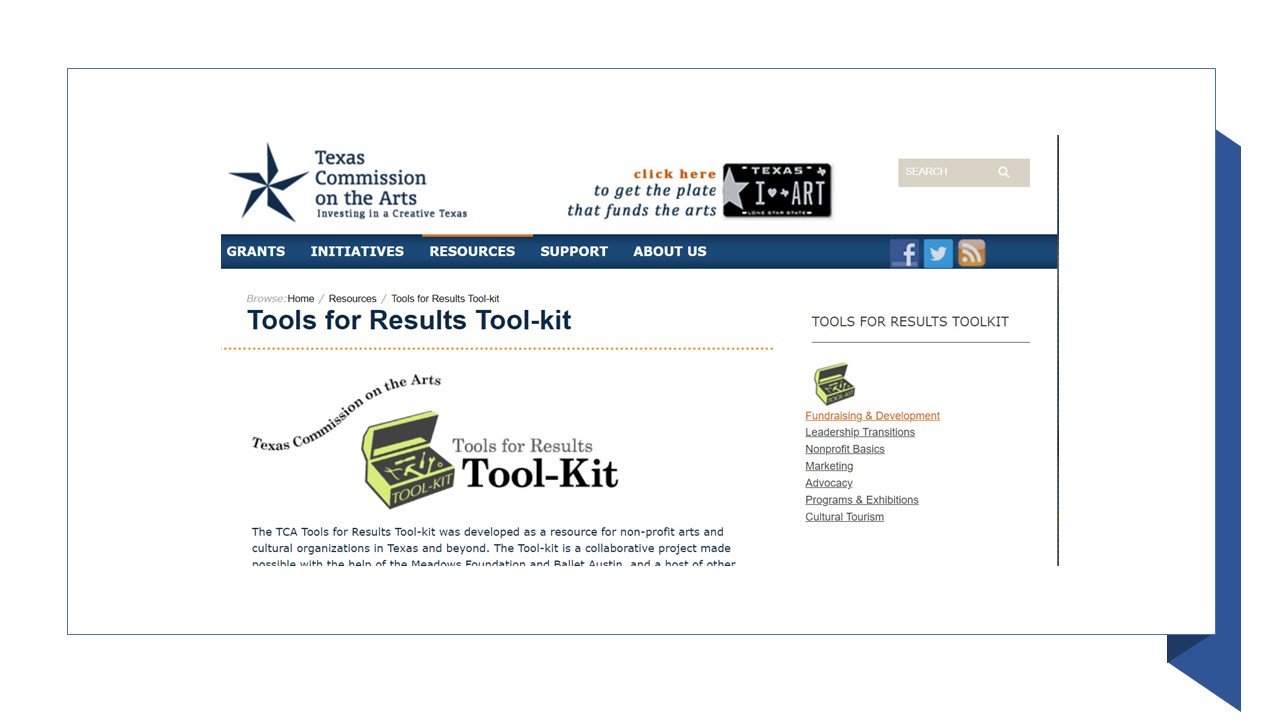 Screenshot of the Tools for Results webpage.