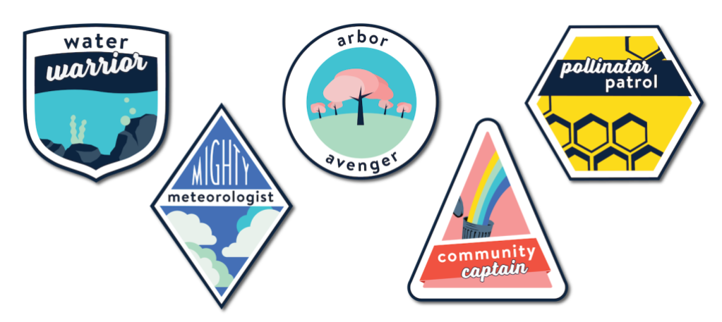 Five Climate Action Heroes badges