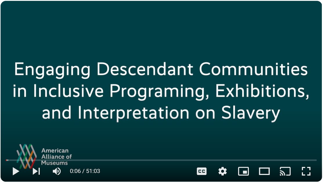 Screenshot of the video Engaging Descendant Communities
