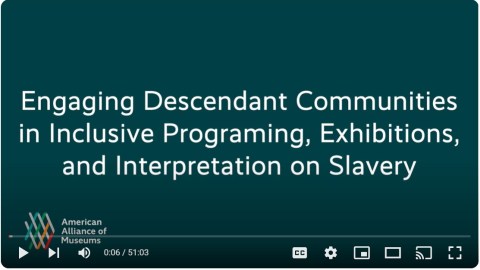 Screenshot of the video Engaging Descendant Communities