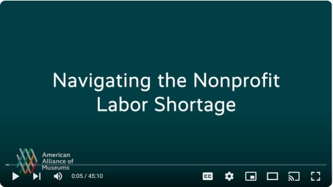 Screenshot of the Navigating the Nonprofit Labor Shortage webinar