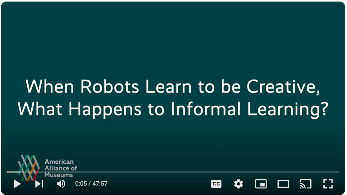 Screenshot of the video When Robots Learn to be Creative, What Happens to Informal Learning